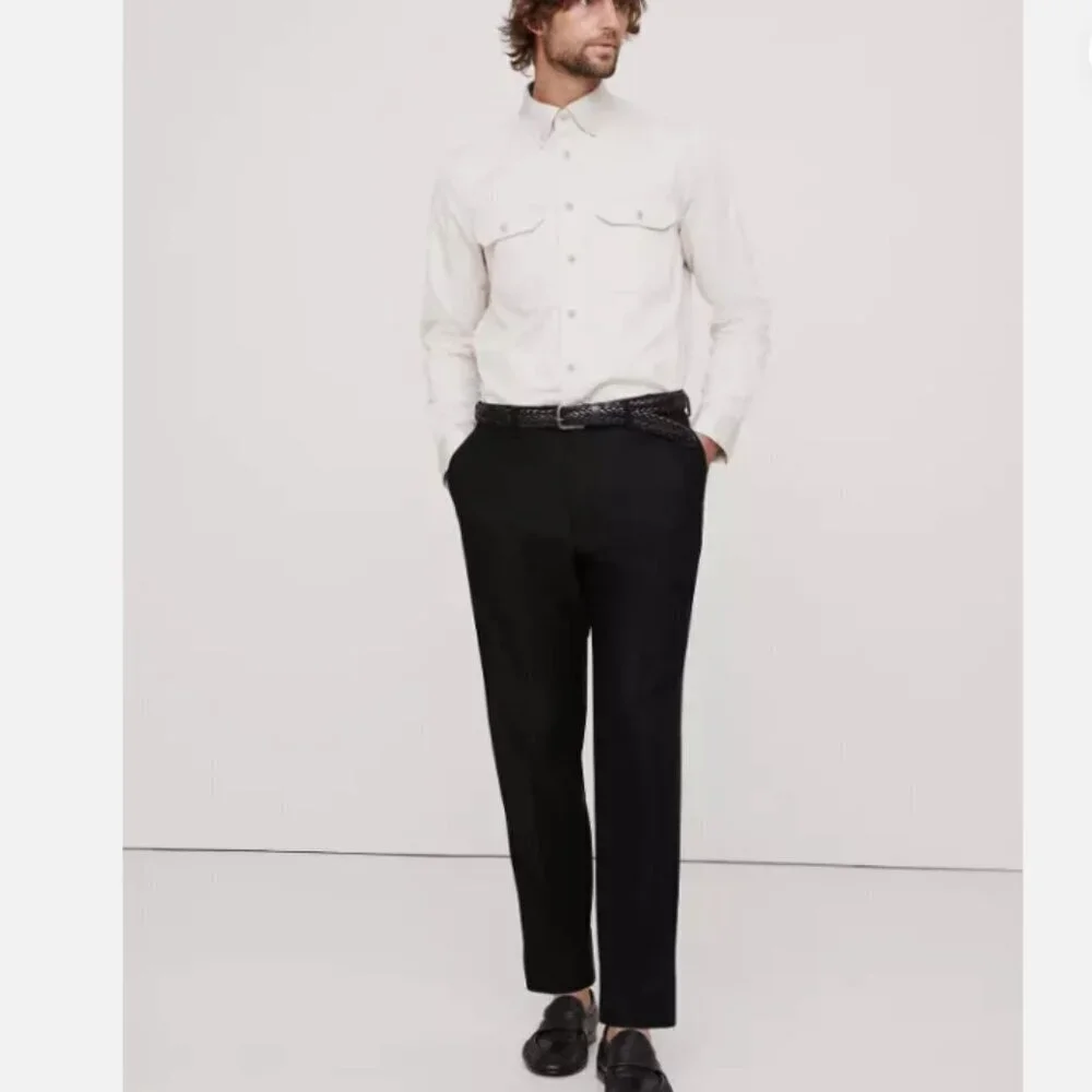 Banana Republic Mens 31x32 Black Modern Classic Plain Weave Trouser Pants RT$140